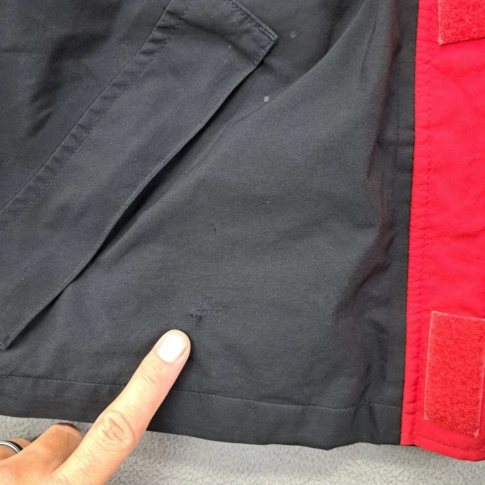 VTG J.Crew Gore-Tex Jacket Coat Mens Small Red Black Lightweight Full Zip Y2K